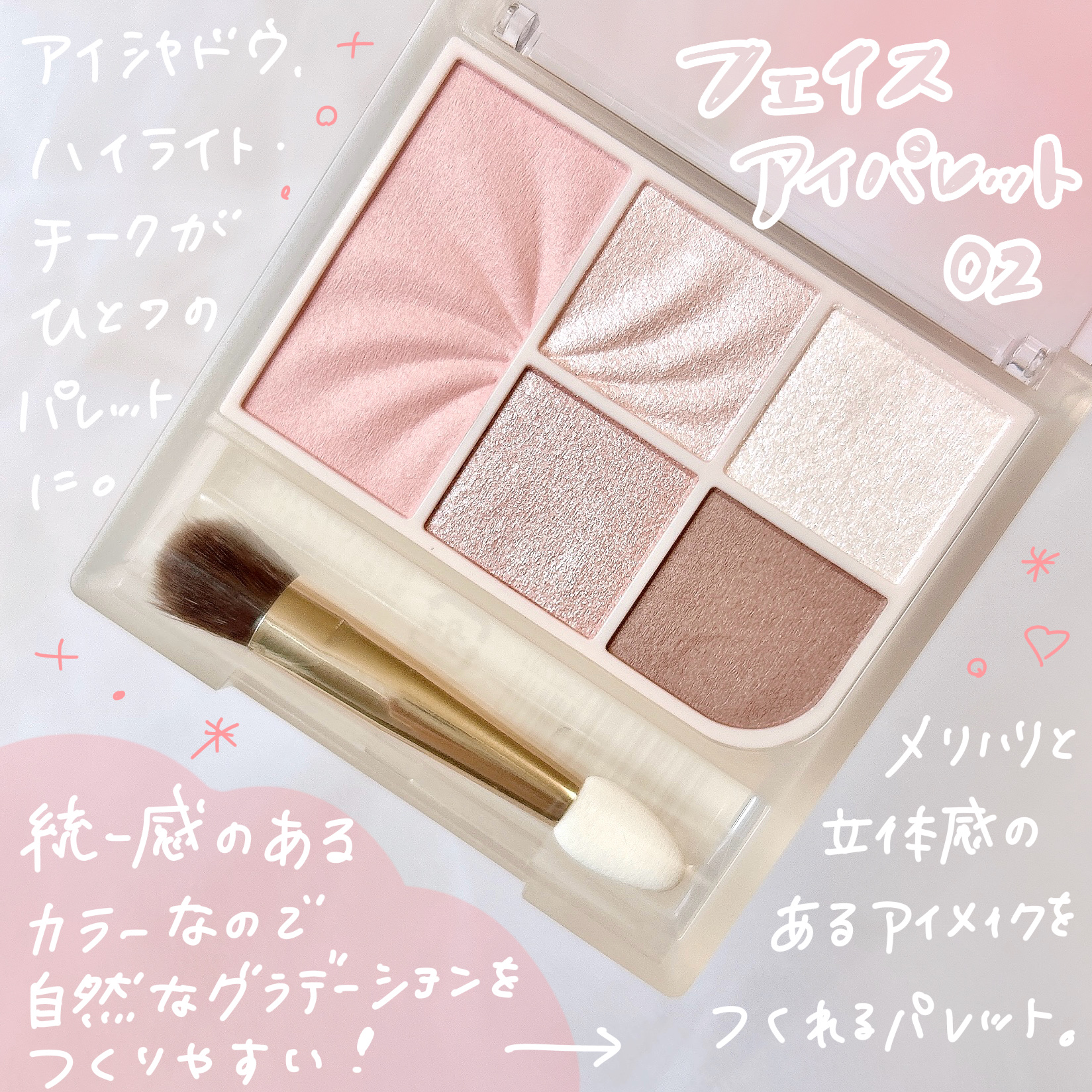 フェイスアイパレット/CEZANNE/アイシャドウを使ったクチコミ（2枚目）