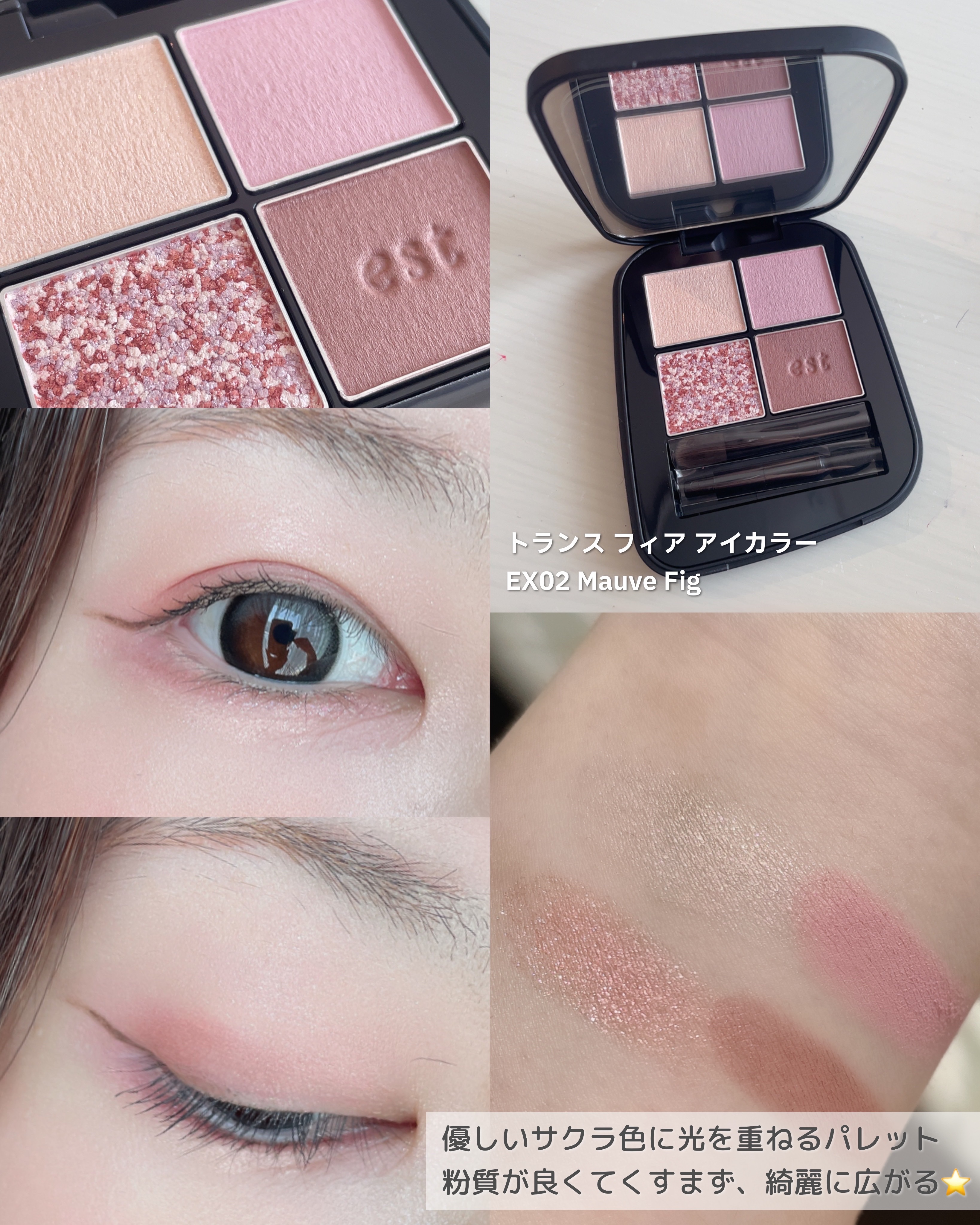 エスト トランスフィア アイカラー EX02 Mauve Fig/est/アイシャドウパレットを使ったクチコミ（3枚目）