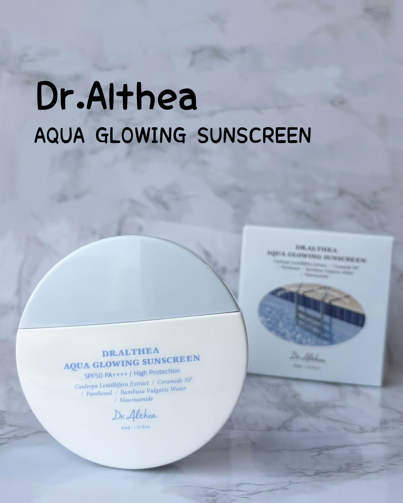 AQUA GLOWING SUNSCREEN/Dr.Althea/日焼け止めミルクを使ったクチコミ（1枚目）