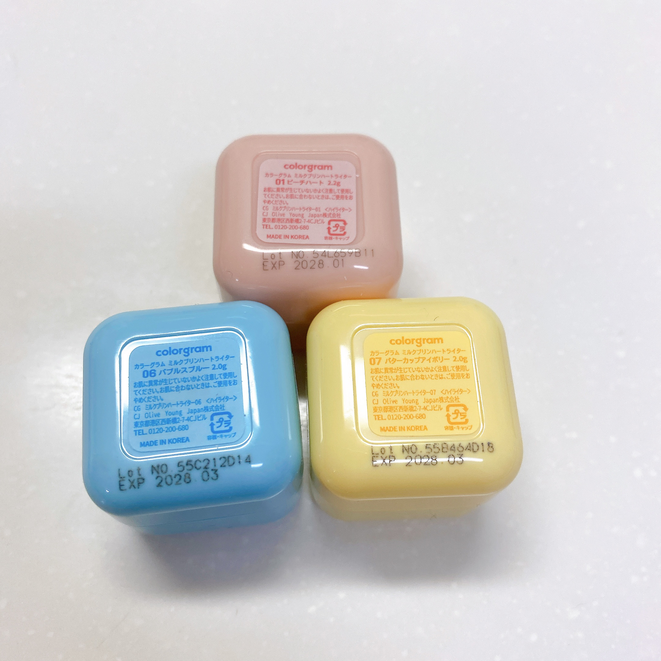 ミルクブリンハートライター/Colorgram/パウダーハイライトを使ったクチコミ（3枚目）