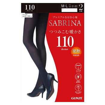 サブリナ タイツ つつみこむ暖かさ 110デニール M-L ブラック