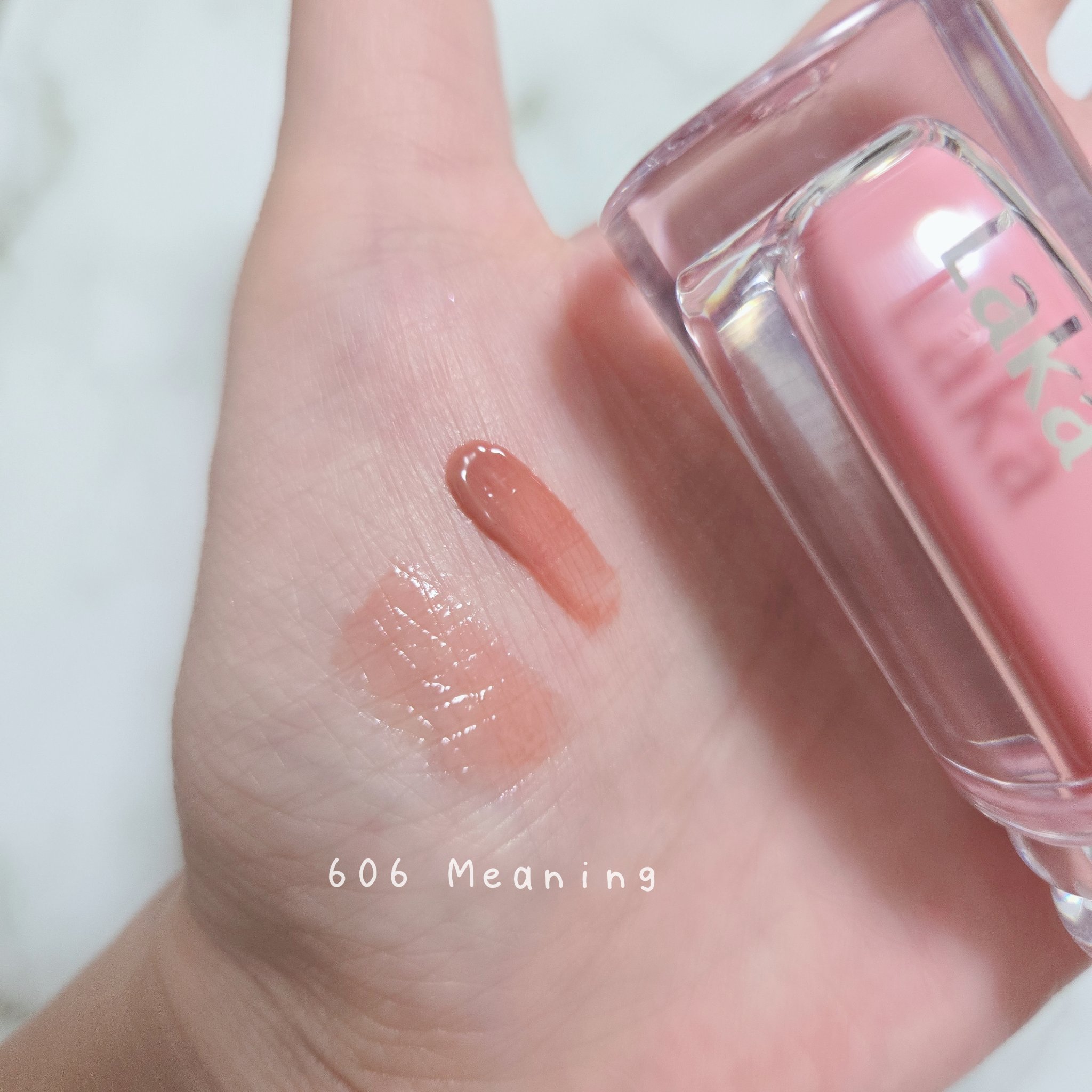 ラカ　マキシグレイヤーティント ＃606　ミーニング/Laka/リップティントを使ったクチコミ（2枚目）