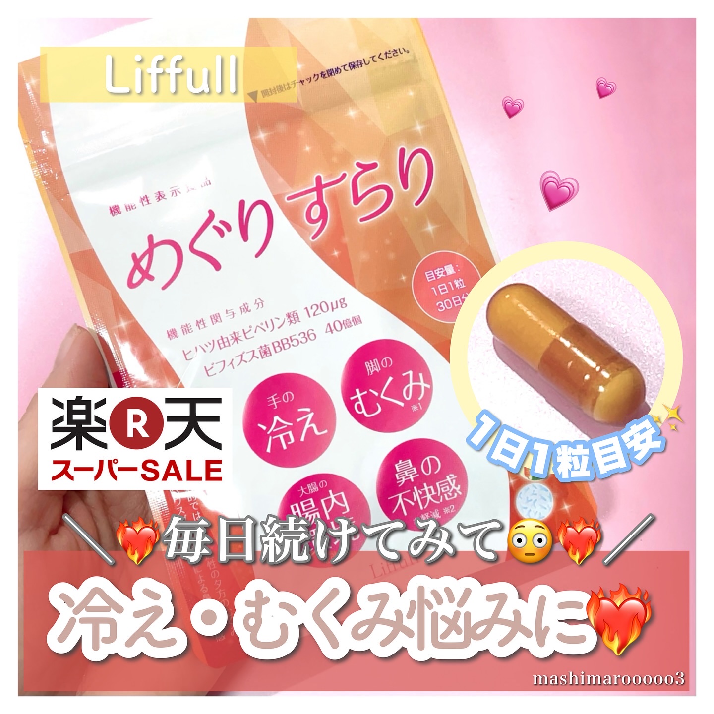 めぐりすらり/河野メリクロン/健康サプリメントを使ったクチコミ（1枚目）