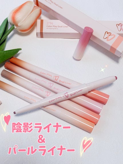 カラープレイデュアルライナー/2aN/スティックアイシャドウを使ったクチコミ(2枚目)