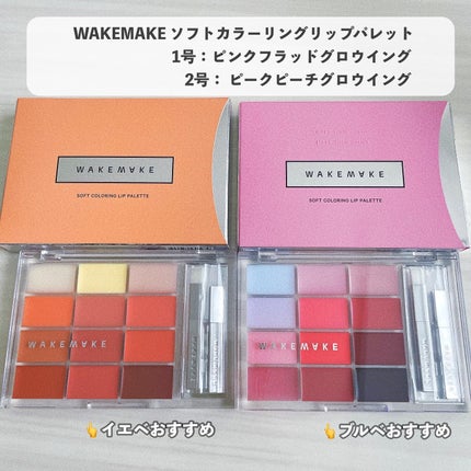ソフトカラーリングリップパレット/wakemake/口紅を使ったクチコミ(3枚目)