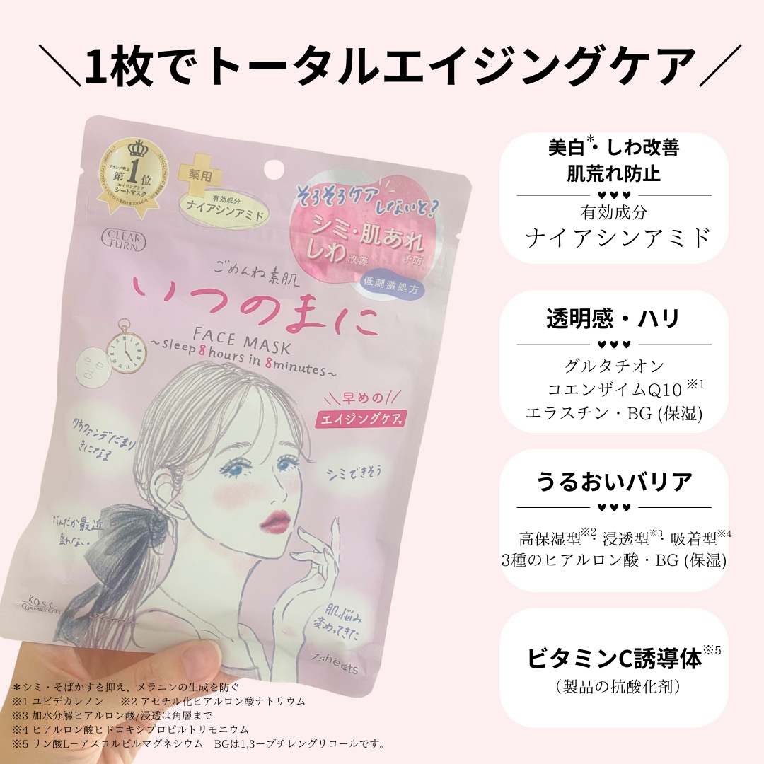 ごめんね素肌　いつのまにマスク/クリアターン/シートマスク・パックを使ったクチコミ（3枚目）