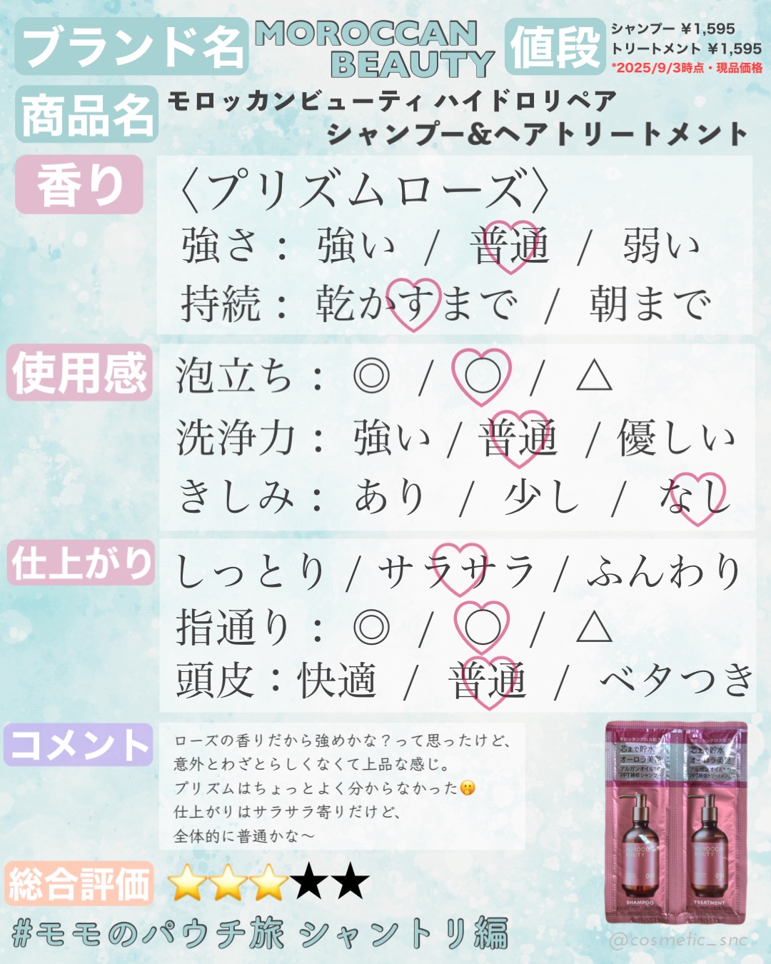 ハイドロリペア シャンプー／ヘアトリートメント 1DAYトライアル/モロッカンビューティ/市販シャンプーを使ったクチコミ（2枚目）