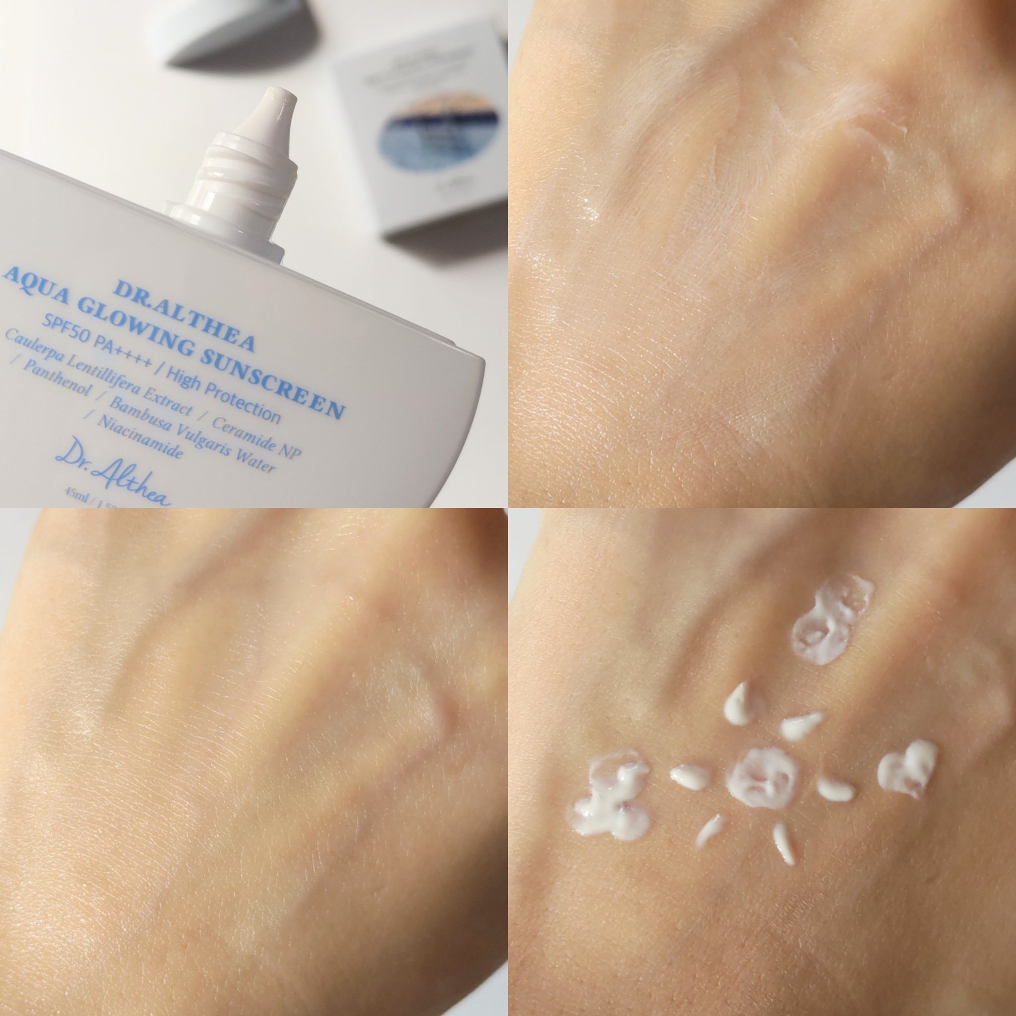 AQUA GLOWING SUNSCREEN/Dr.Althea/日焼け止めミルクを使ったクチコミ（2枚目）