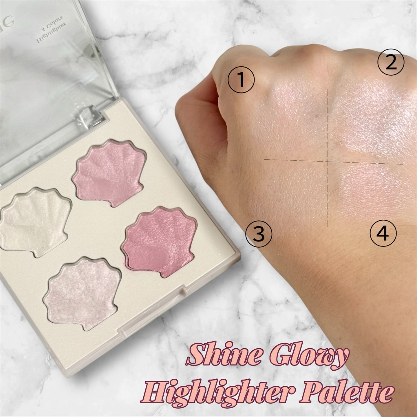 シャイングロイハイライターパレット/dasique/クリームハイライトを使ったクチコミ（2枚目）