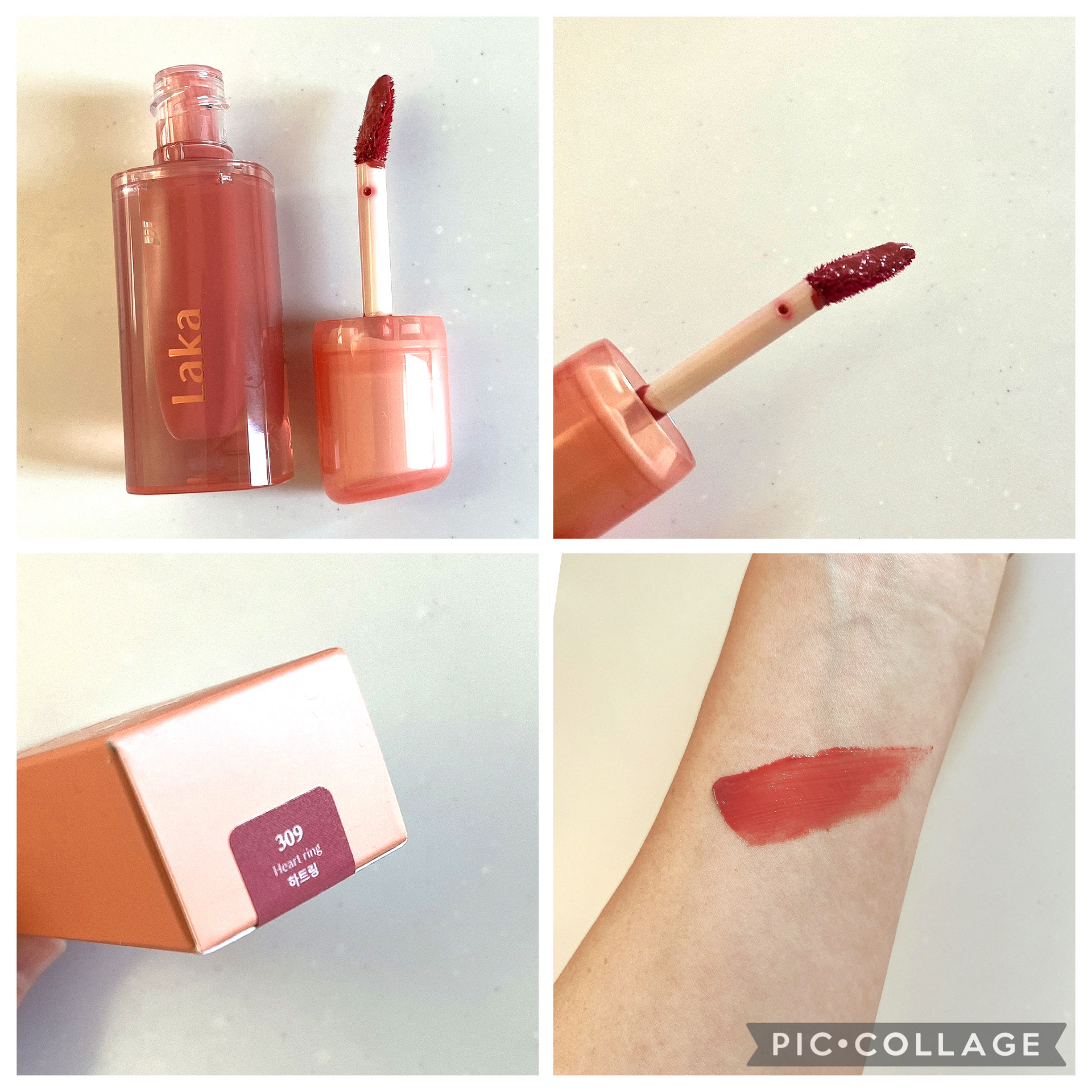 ジェリーイングヌードグロス 309 ハートリング/Laka/リップグロスを使ったクチコミ（2枚目）