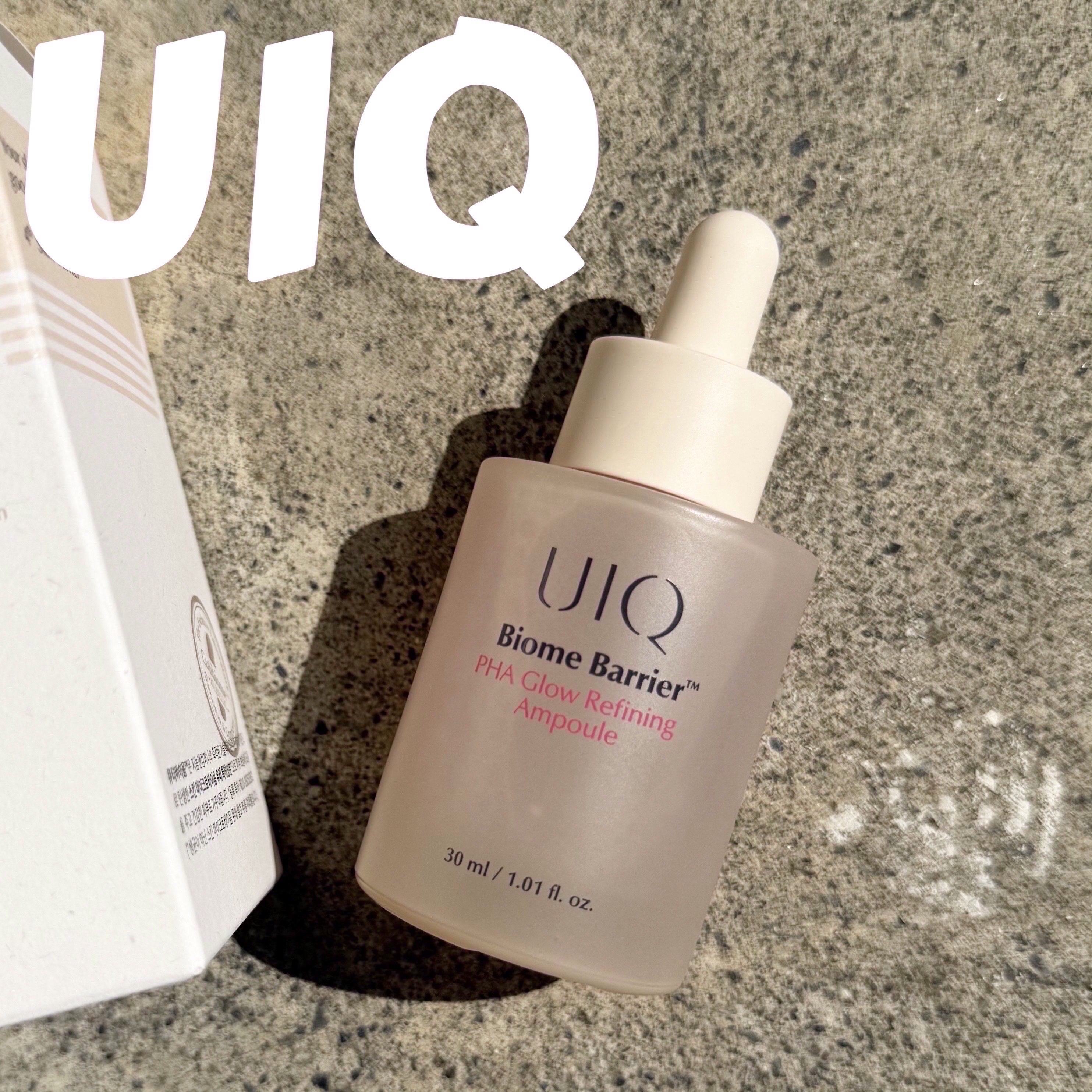 【新作🆕角質ケアアンプル🩷】

UIQ

☑︎バイオームバリアPHAグローリファイニングアンプル

PHAとUIQの独自バイオームで
やさしく角質ケア

────────────

PHA＋スキンマイクロバイオームで
肌バリアの損傷を抑