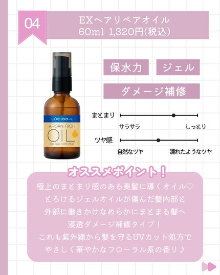 オイルトリートメント #EXヘアオイル/ルシードエル/ヘアオイルを使ったクチコミ(5枚目)