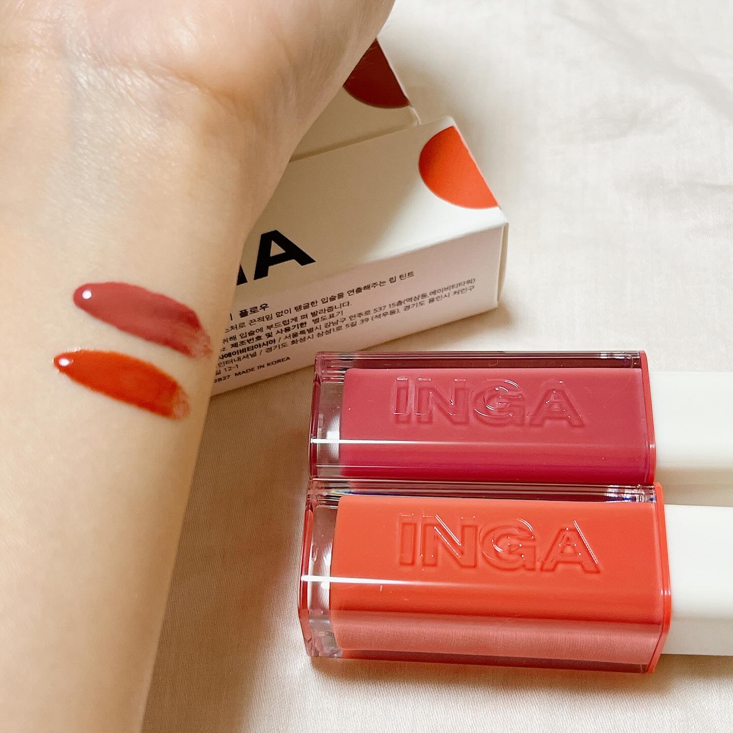 ウォーターグローリップティント 08 フロー（Flow）/INGA/リップティントを使ったクチコミ（3枚目）