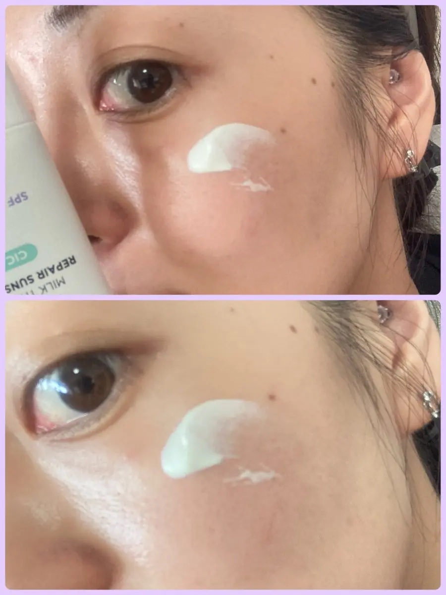 ミルクシスルリペアシカサンスクリーンプラス/BANOBAGI/日焼け止めミルクを使ったクチコミ（3枚目）