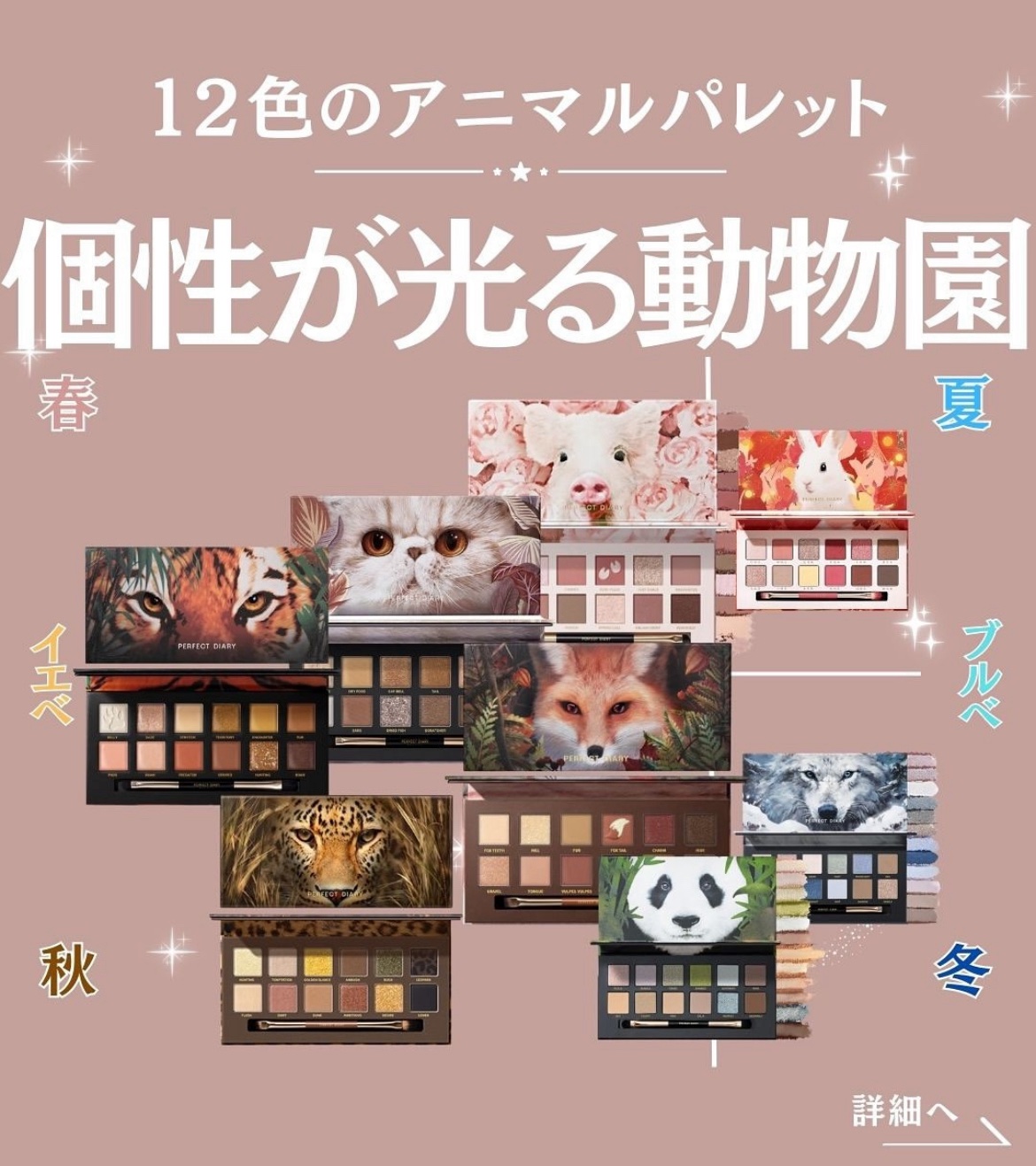 エクスプローラ12色 動物アイシャドウパレット/PERFECT DIARY/アイシャドウパレットを使ったクチコミ（1枚目）