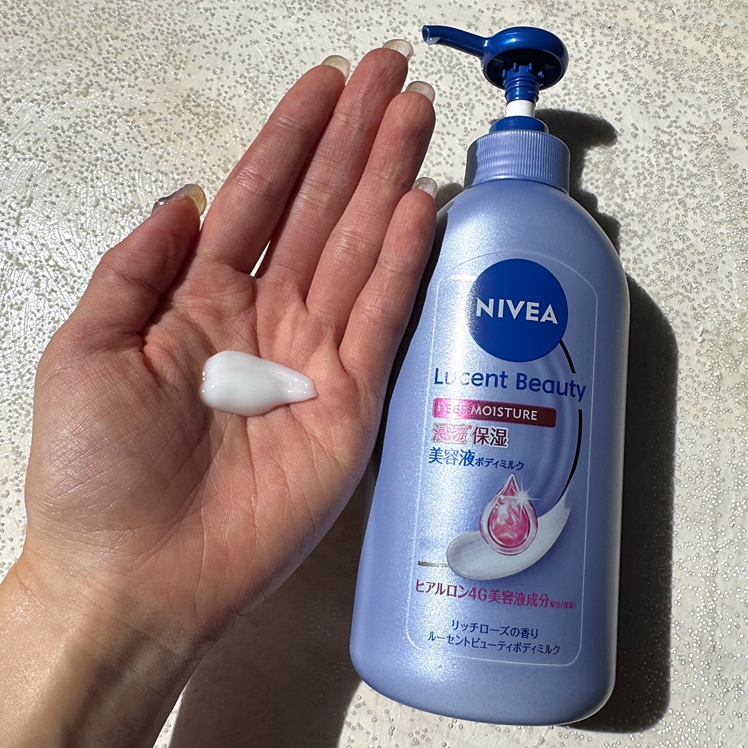 ニベア ルーセントビューティ ディープモイスチャー 浸透保湿美容液ボディミルク リッチローズの香り/ニベア/ボディミルクを使ったクチコミ（3枚目）
