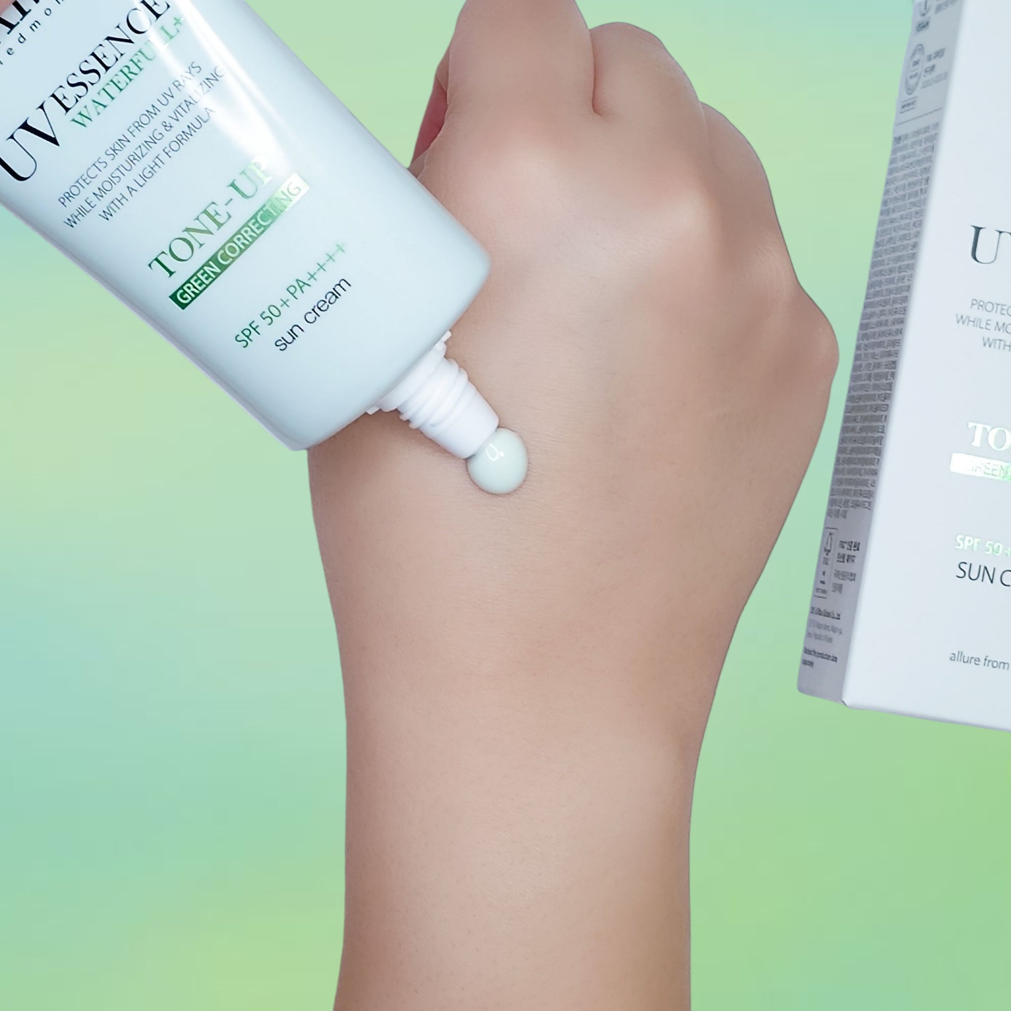 クリーンティーツリーリポソームトーンアップサンクリーム（グリーン）/ダルバ/日焼け止めクリームを使ったクチコミ（2枚目）