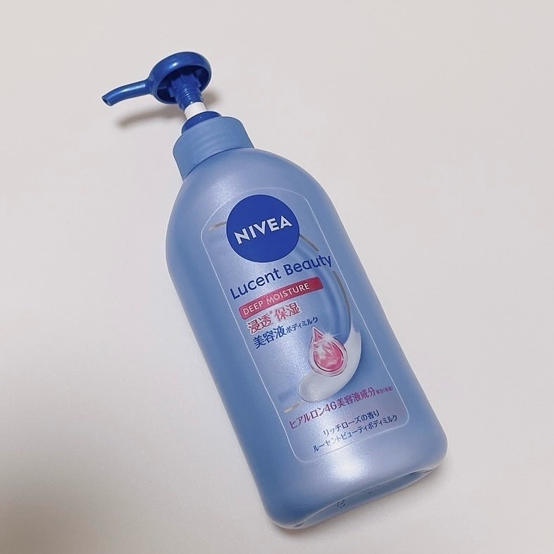 ニベア ルーセントビューティ ディープモイスチャー 浸透保湿美容液ボディミルク リッチローズの香り/ニベア/ボディミルクを使ったクチコミ（2枚目）
