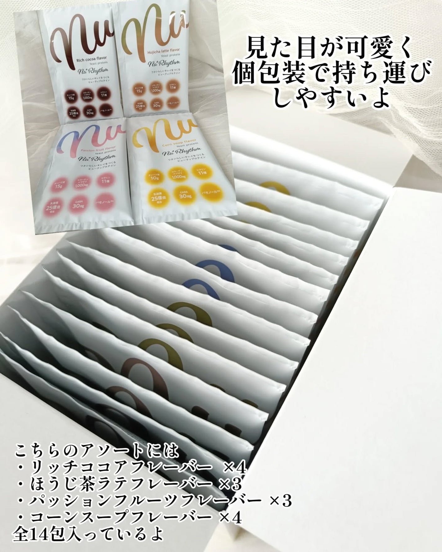 ニューリズム イースト(※1)プロテイン アソートセット<栄養機能食品>/Nu⁺Rhythm/その他プロテインを使ったクチコミ(3枚目)