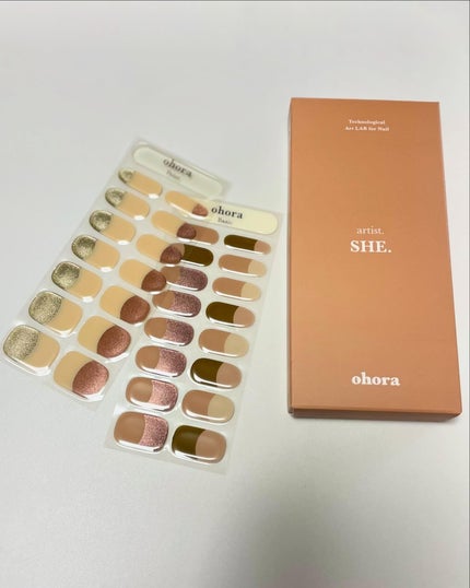 セミキュアジェルネイル(ハンド)/ohora/ネイルシールを使ったクチコミ(2枚目)