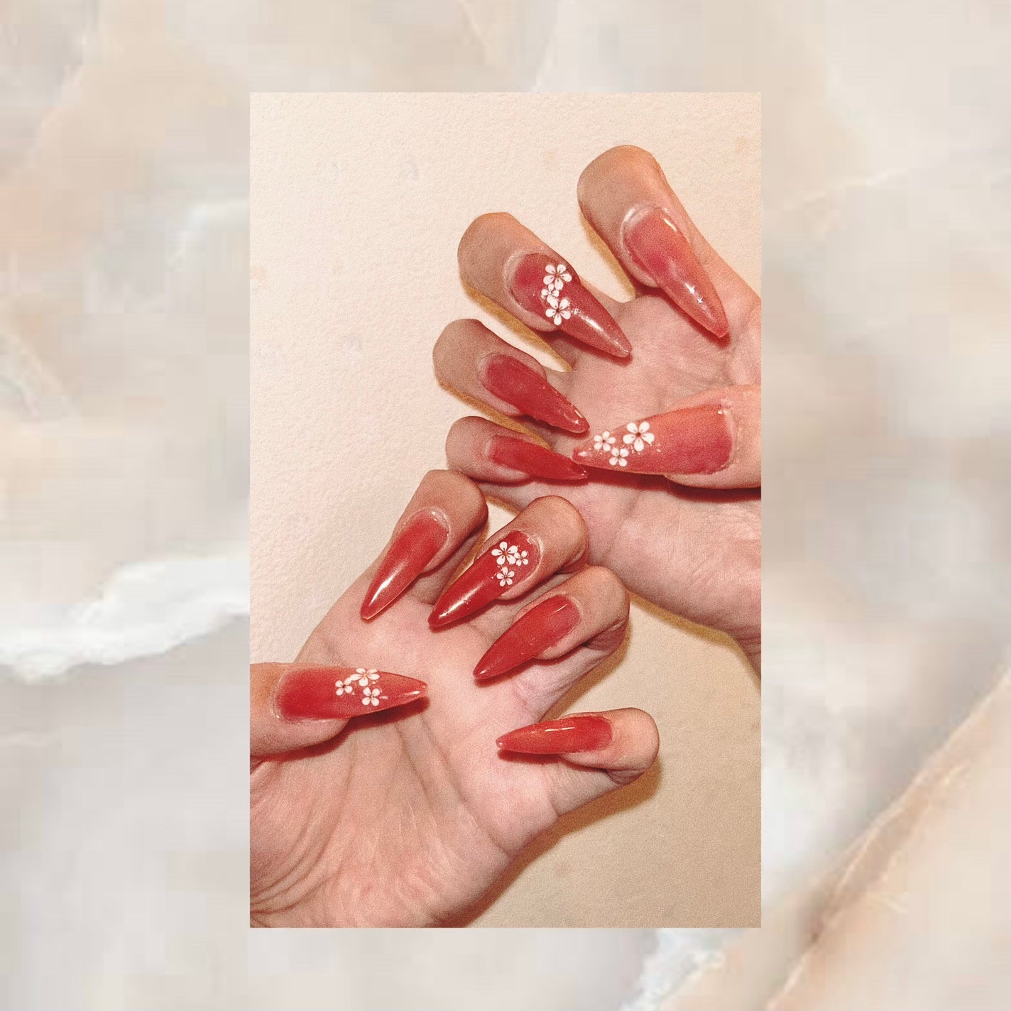 SUEᒼᑋªⁿ✿フォロバ100パーセント on LIPS 「#セルフネイル今回は#cando#キャンドゥでチップ長さだしネ..」(1枚目)