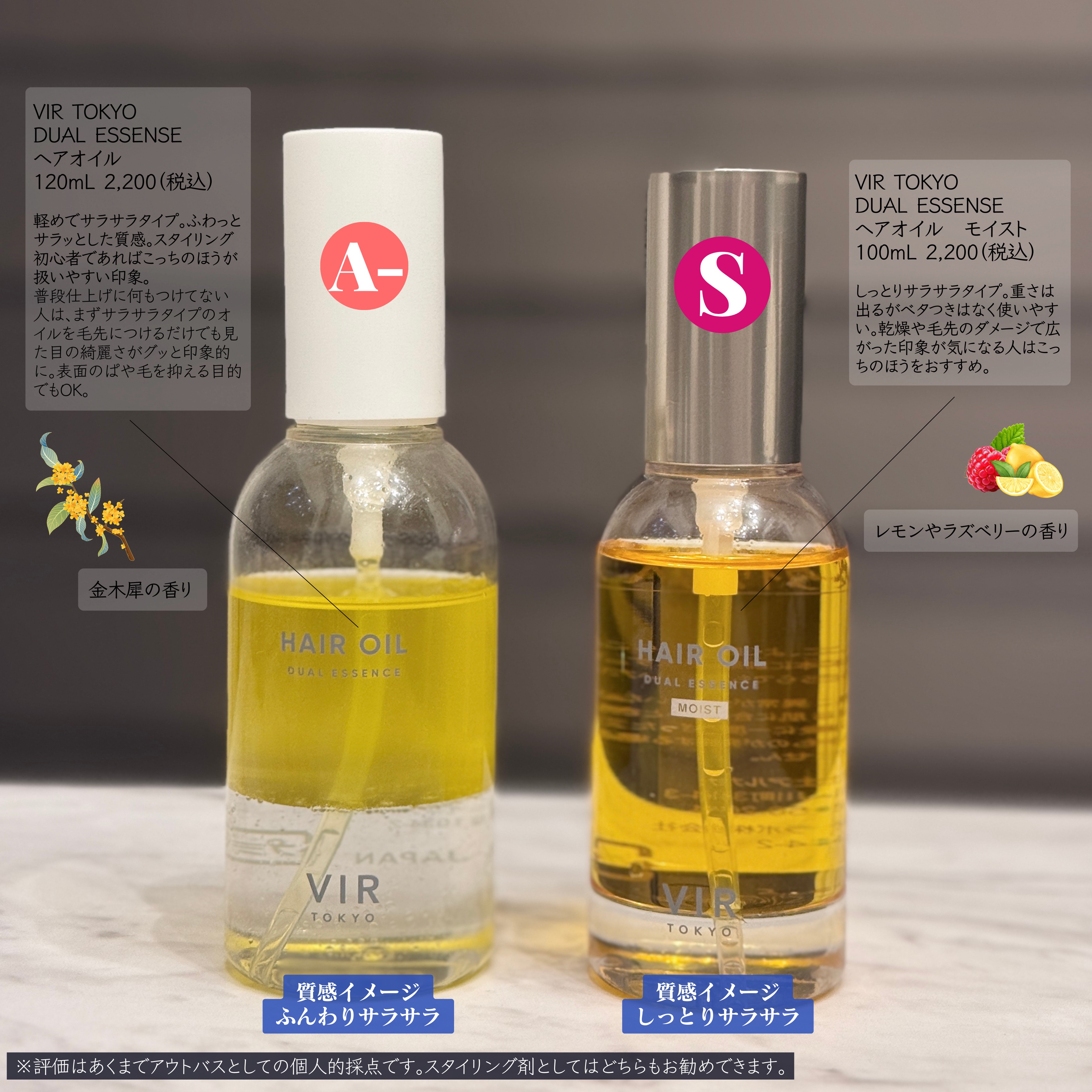 デュアルエッセンス　ヘアオイル　モイスチャー 100mL/VIR TOKYO/ヘアオイルを使ったクチコミ（3枚目）