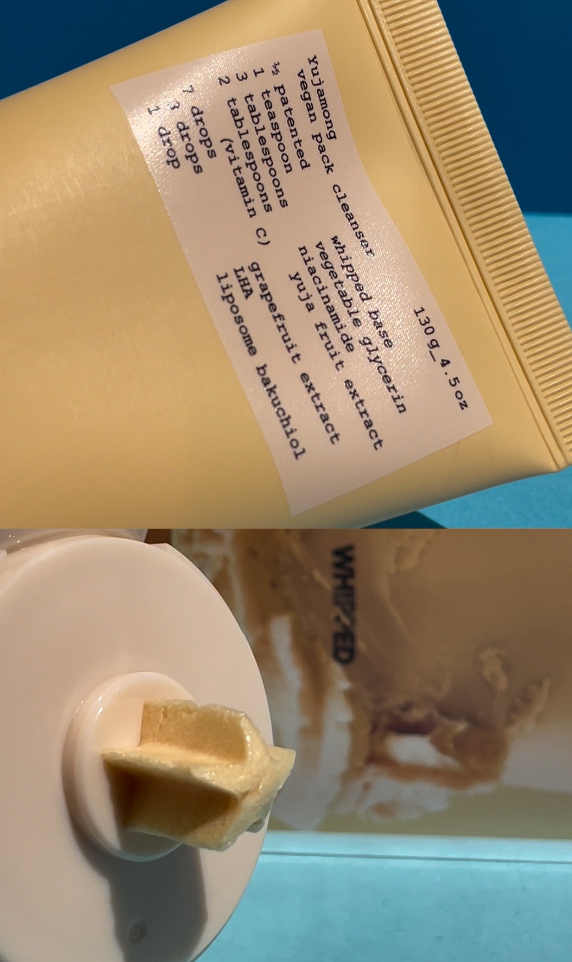 WHIPPED ヴィーガンパッククレンザーチューブのクチコミ「WHIPPED
ユジャモンヴィーガンパッククレンザーを紹介💁🏼‍♀️
韓国オリーブヤングで1位.....」（2枚目）