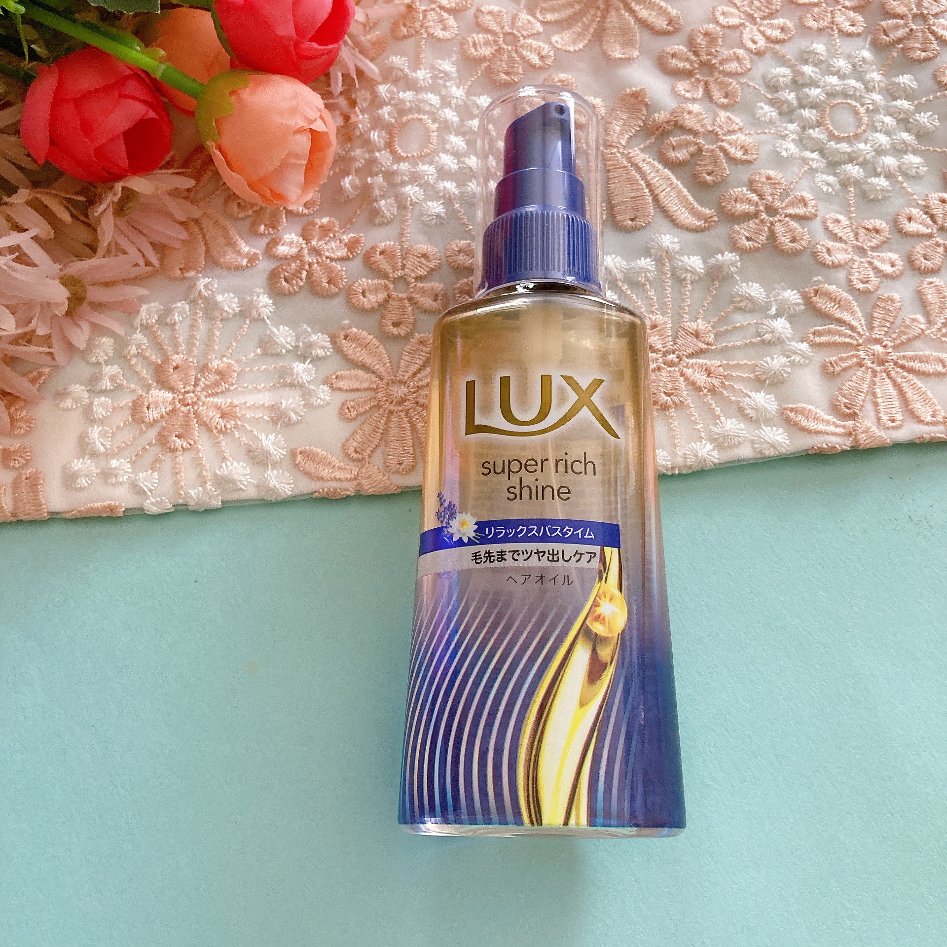 ラックス　スーパーリッチシャイン リラックスナイトケア　まとまりヘアオイル/LUX/ヘアオイルを使ったクチコミ（1枚目）