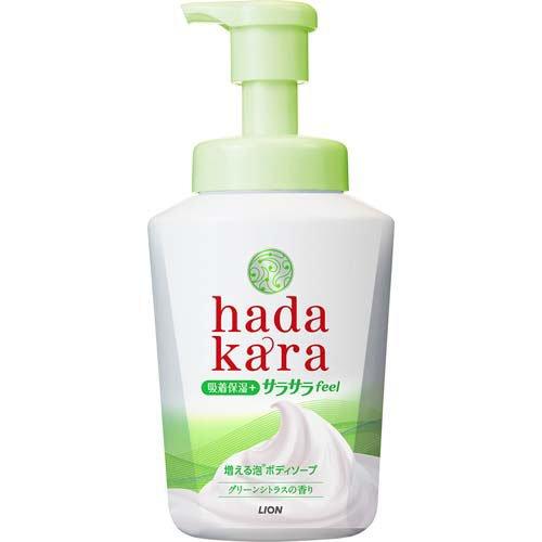 hadakara ボディーソープ泡で出てくるサラサラfeelタイプ　グリーンシトラスの香り 本体 ( 530ml )