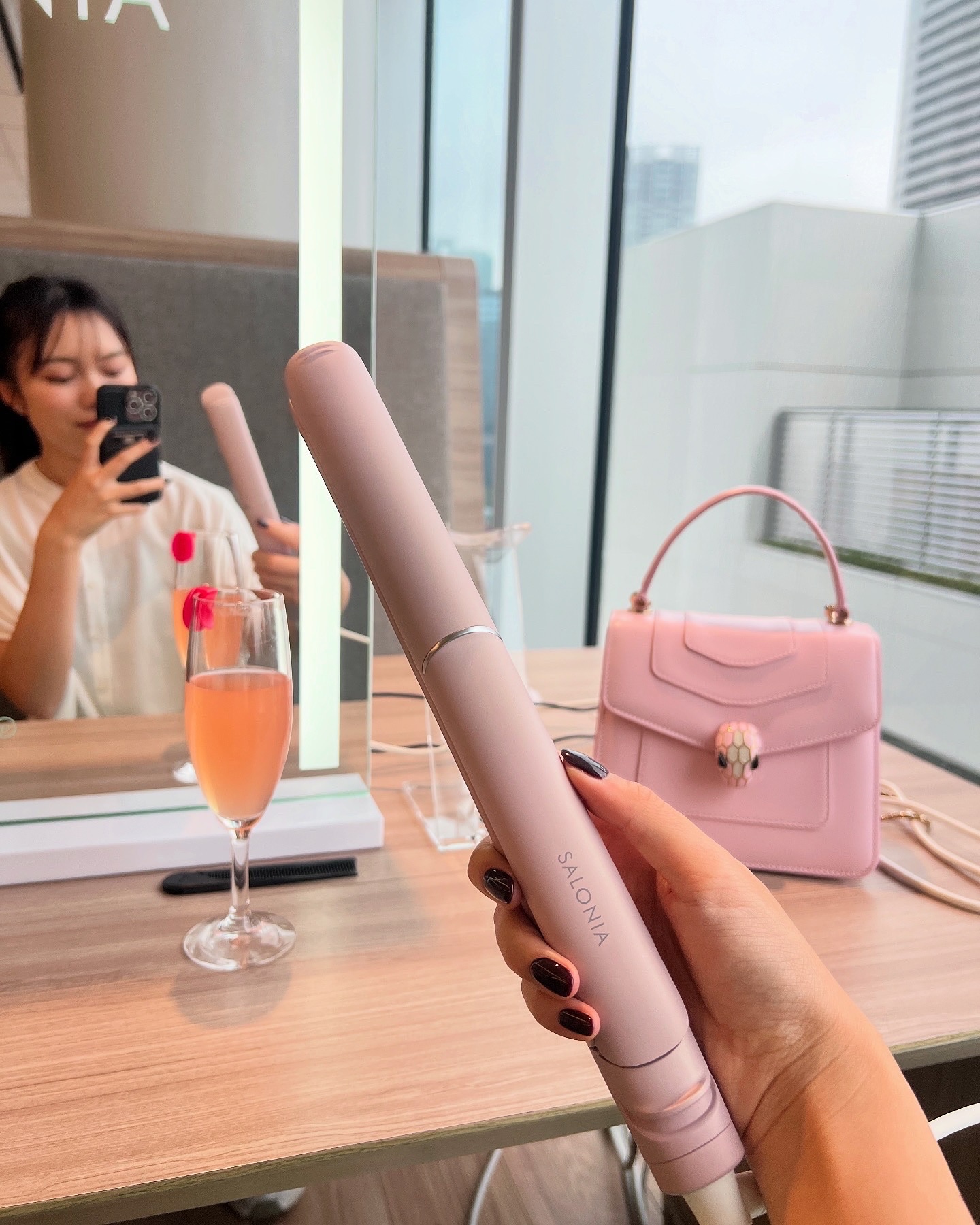 グロッシーケア ストレートヘアアイロン ピンク（24mm）/SALONIA/ストレートアイロンを使ったクチコミ（3枚目）