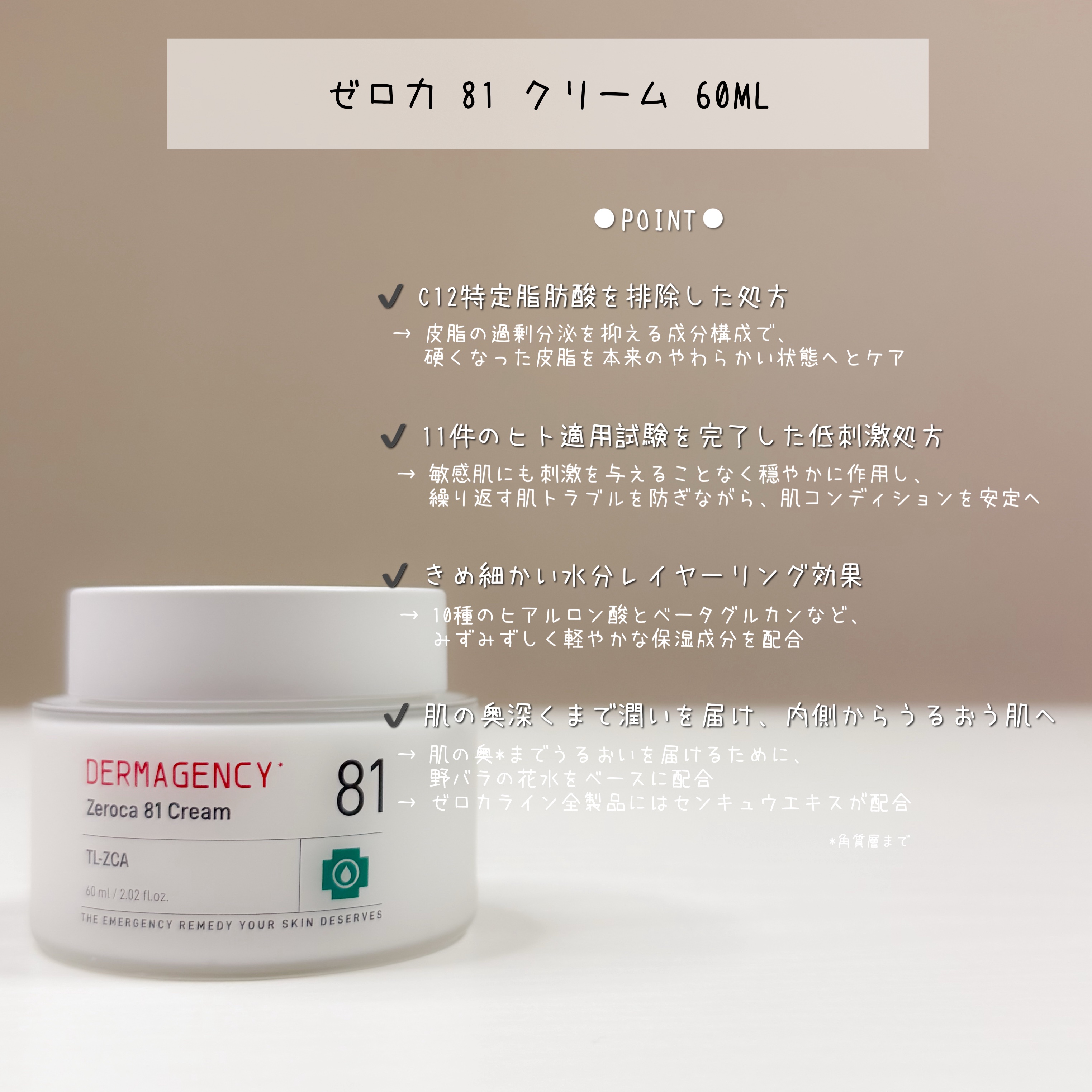 ダーマジェンシー ゼロカ81 クリーム/DERMAGENCY/フェイスクリームを使ったクチコミ（2枚目）