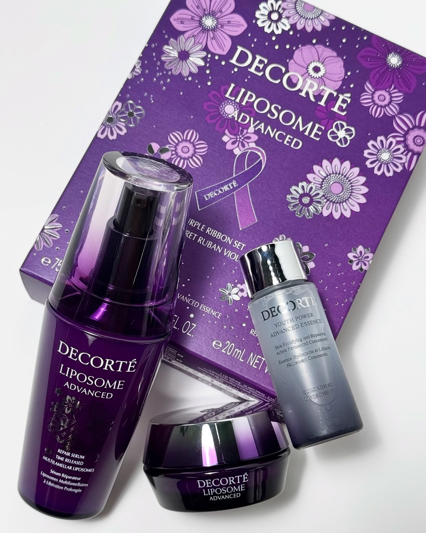 コスメデコルテ リポソーム アドバンスト リペアセラム パープルリボン セット 2025/DECORTÉ/スキンケアキットを使ったクチコミ（1枚目）