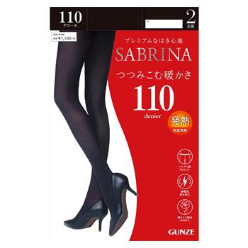 サブリナ タイツ つつみこむ暖かさ 110デニール L-LL ブラック