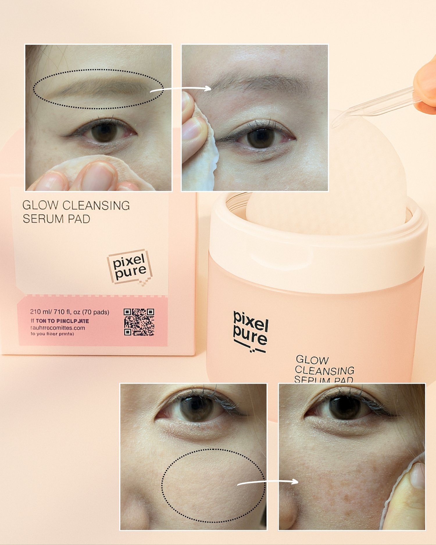 グロークレンジングセラムパッド/pixelpure/クレンジングシートを使ったクチコミ（3枚目）