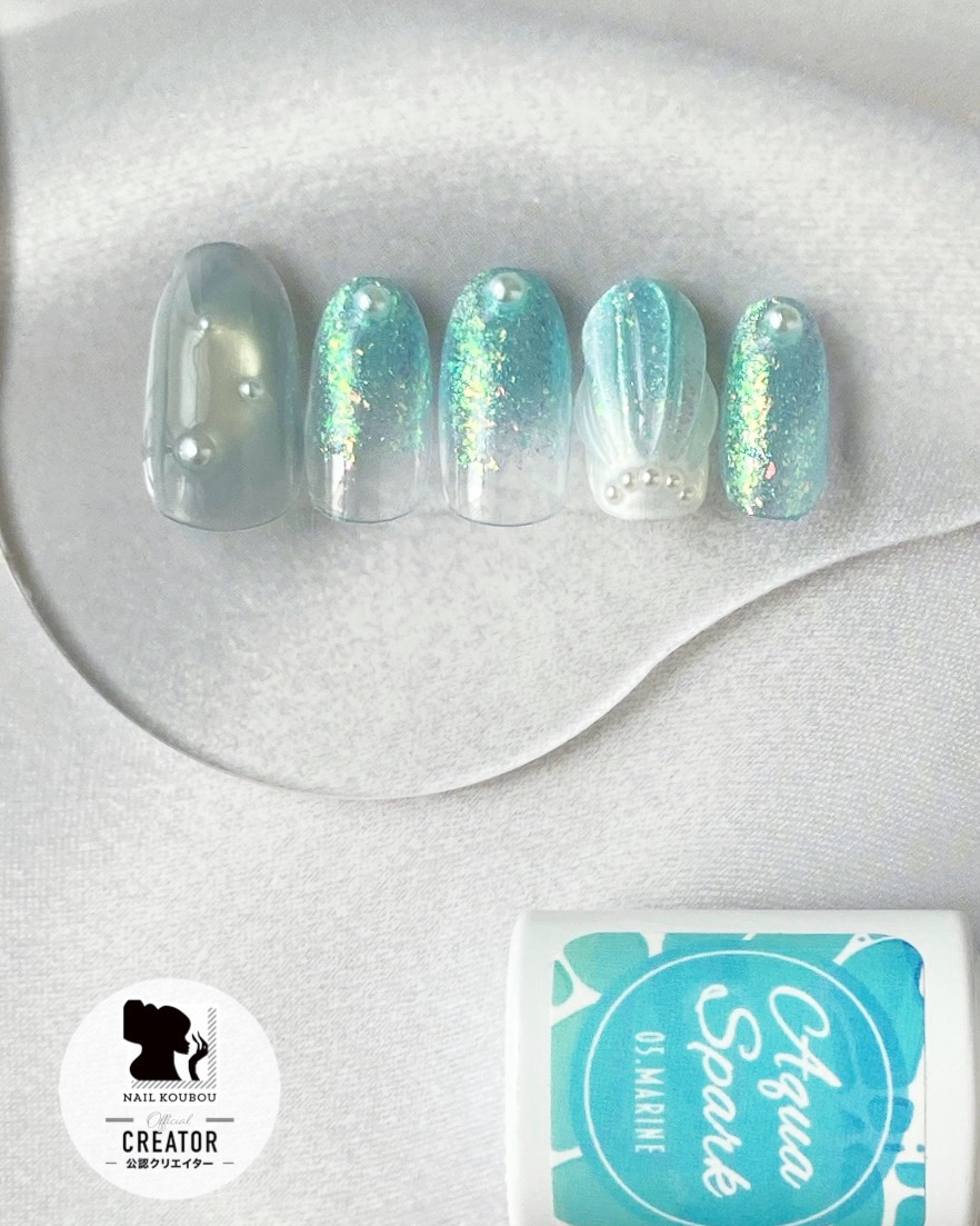 アクアスパーク/ネイル工房/ジェルネイルを使ったクチコミ（1枚目）