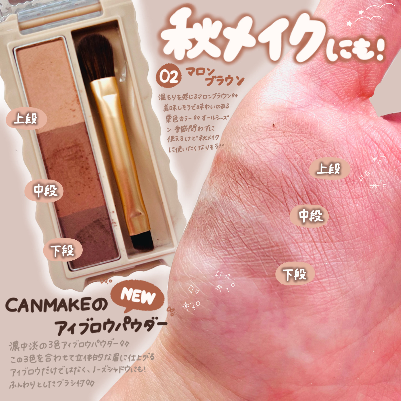 フィットスタイラーアイブロウ/キャンメイク/パウダーアイブロウを使ったクチコミ（2枚目）