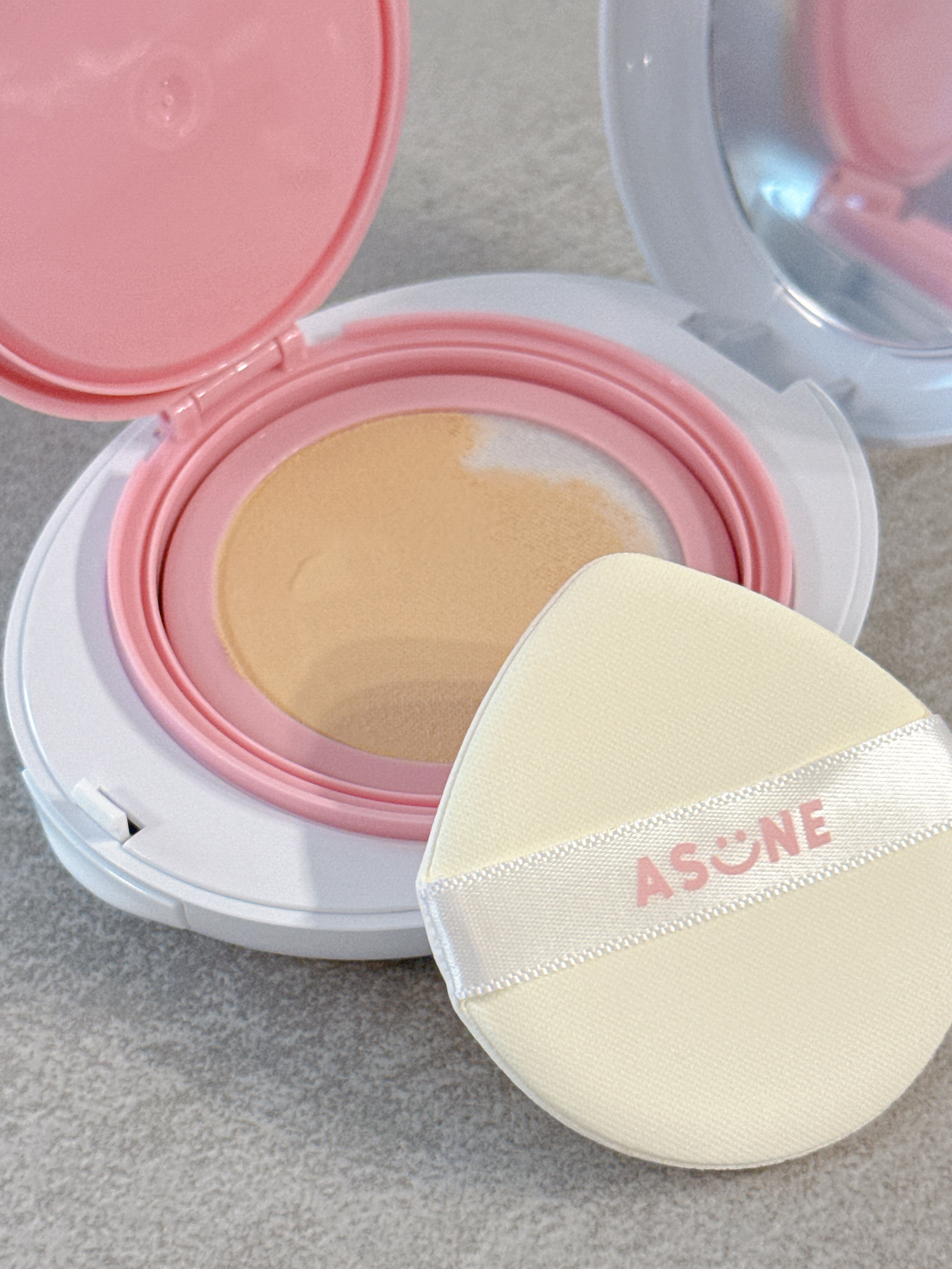 デューイーメッシュファンデーション/ASUNE /クッションファンデーションを使ったクチコミ（3枚目）