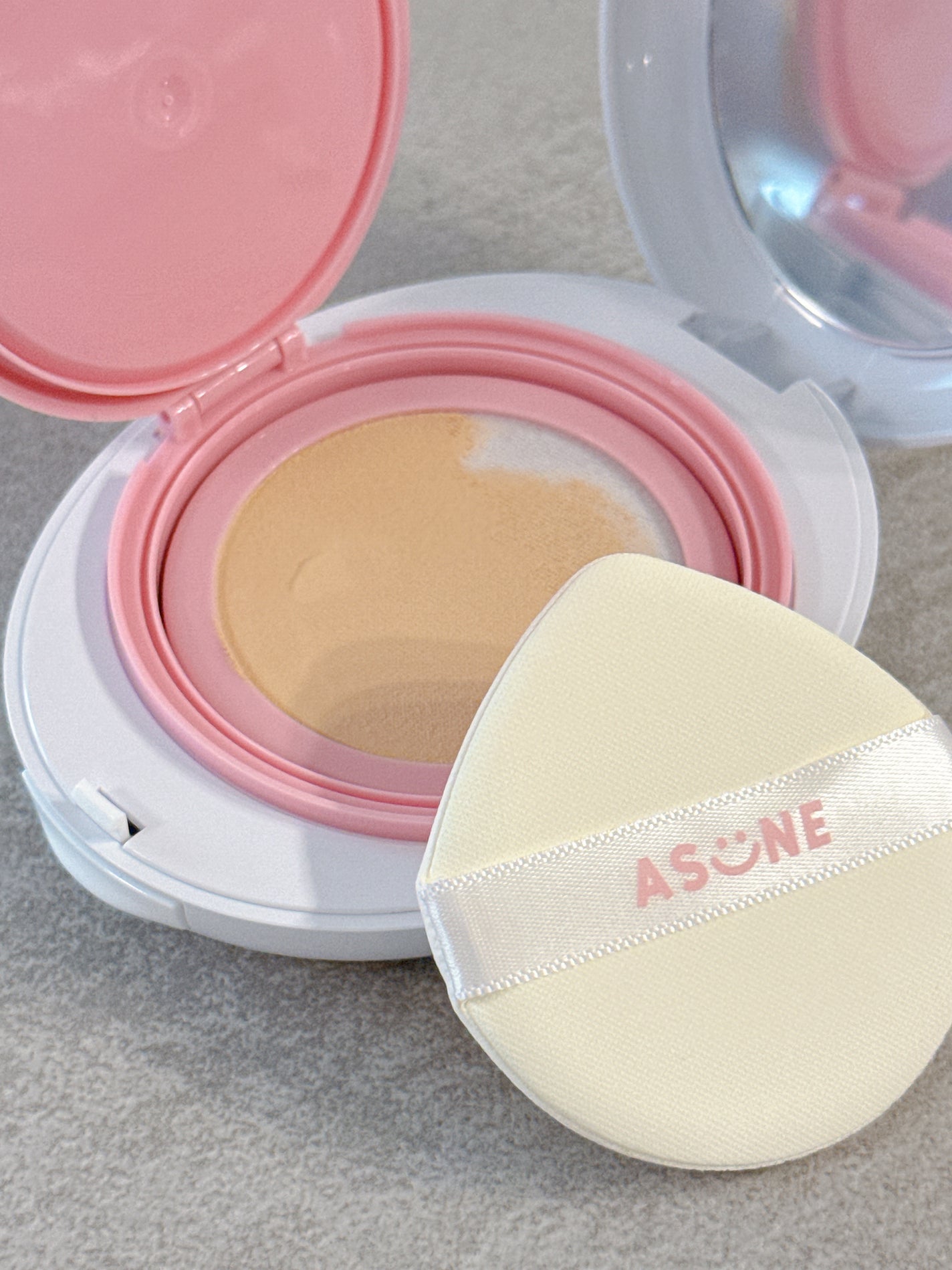 デューイーメッシュファンデーション/ASUNE /クッションファンデーションを使ったクチコミ(3枚目)