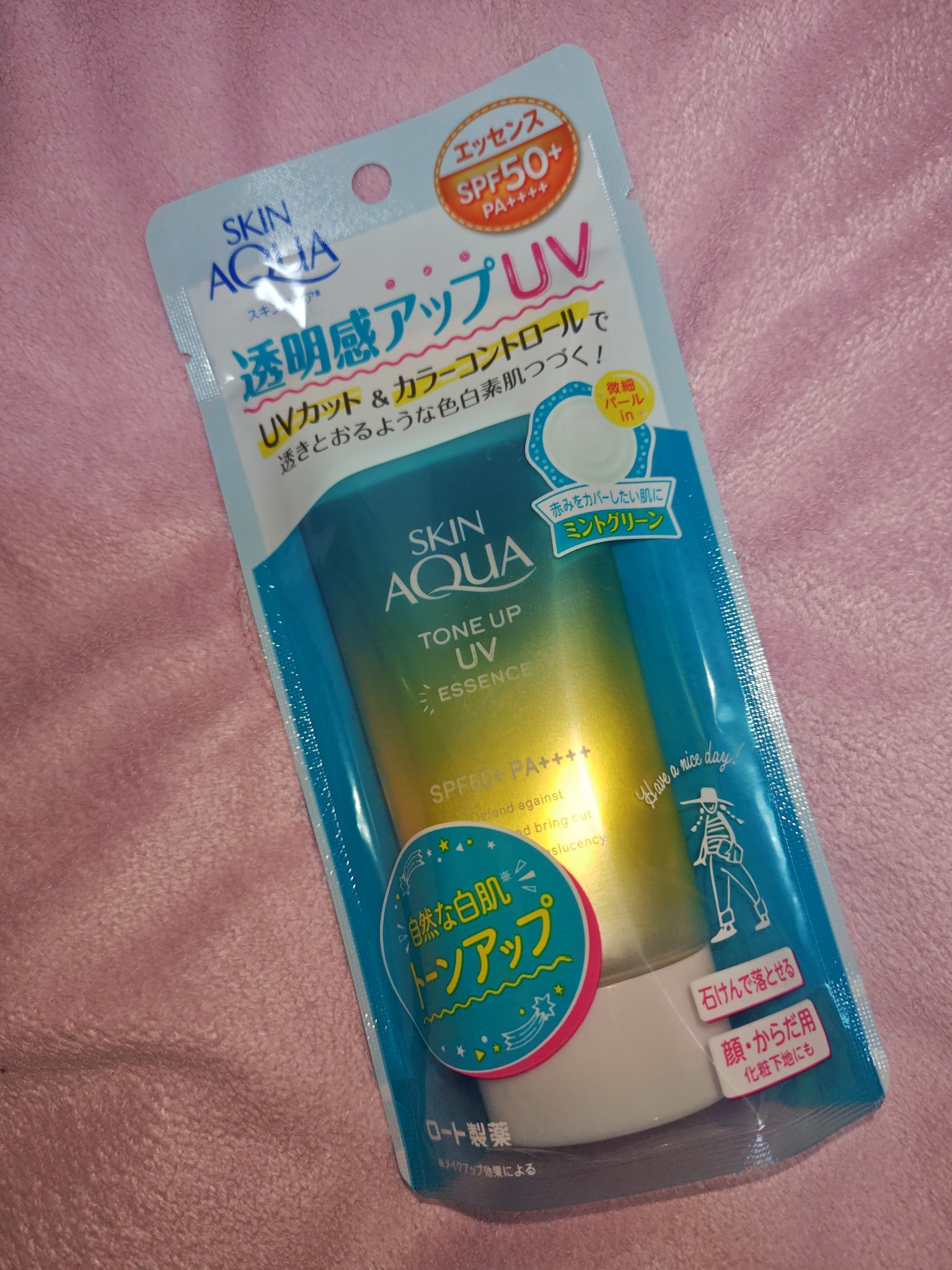 スキンアクア トーンアップUVエッセンス ミントグリーン/スキンアクア/日焼け止めクリームを使ったクチコミ（1枚目）