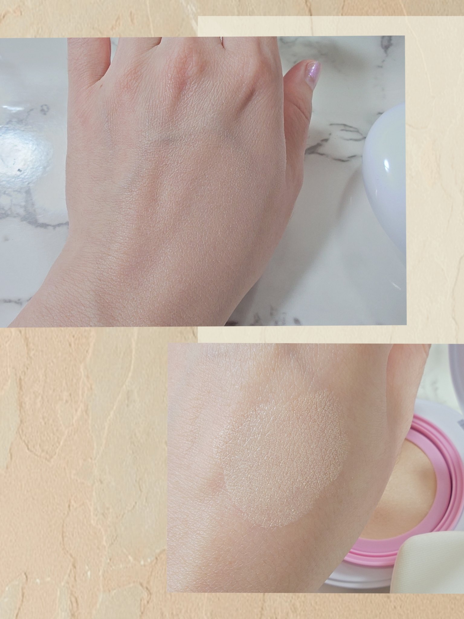 デューイーメッシュファンデーション/ASUNE /クッションファンデーションを使ったクチコミ（3枚目）