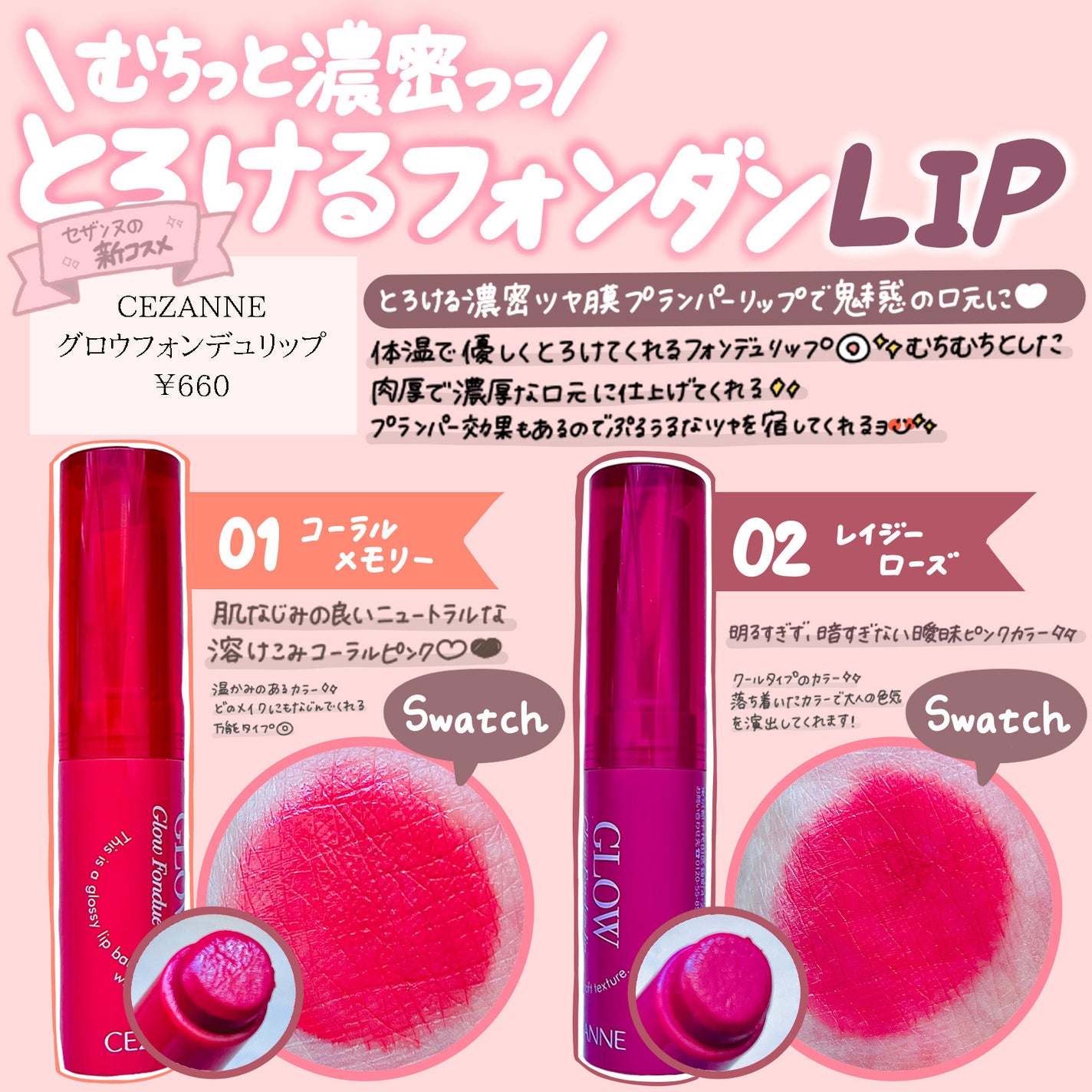 グロウフォンデュリップ/CEZANNE/口紅・グロス・リップライナー・リップケアを使ったクチコミ(1枚目)