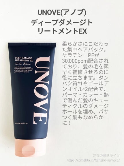 ディープダメージトリートメントEX/UNOVE/洗い流すヘアトリートメントを使ったクチコミ(2枚目)