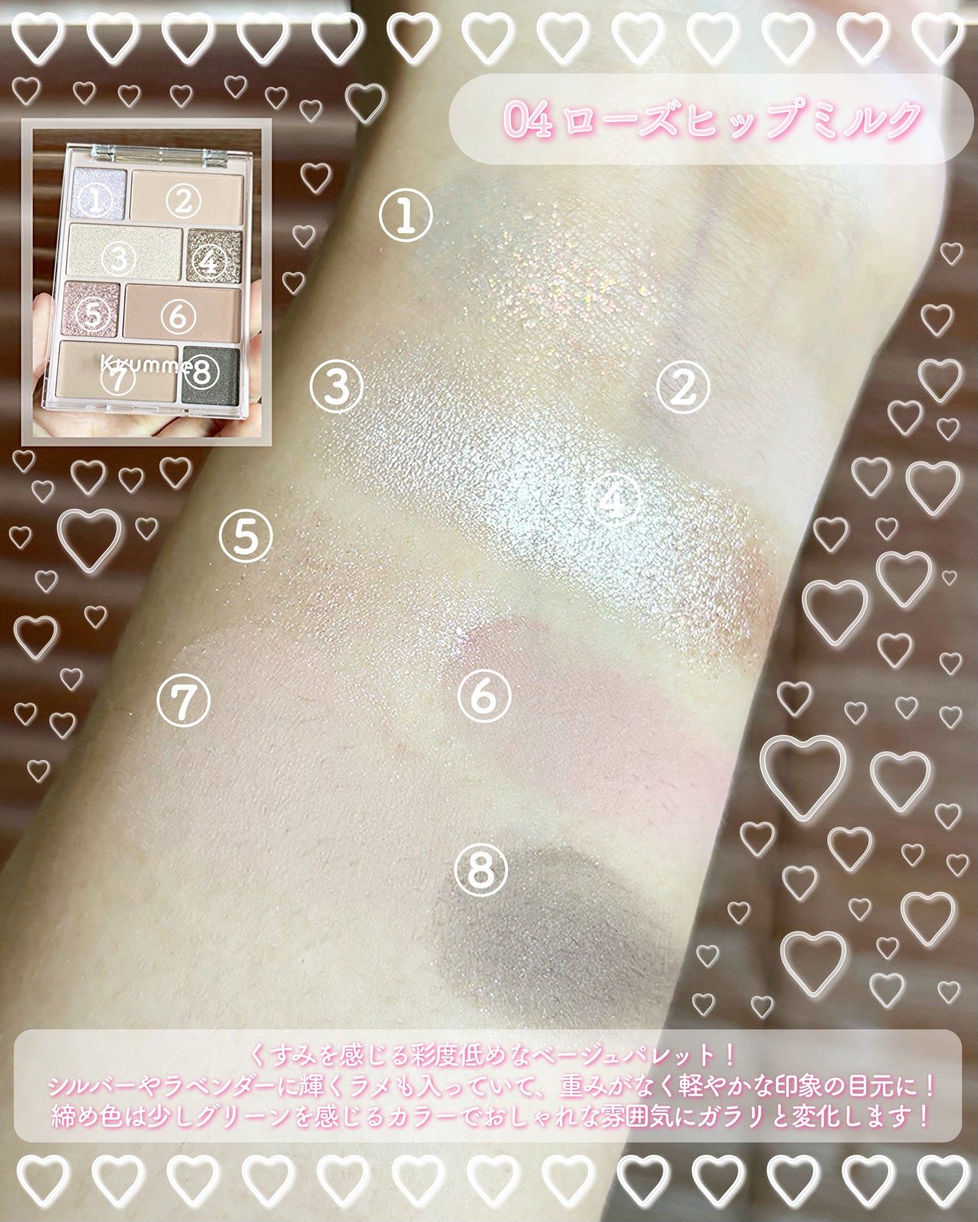 KM チャームアイシャドウパレット/Kyumme/アイシャドウパレットを使ったクチコミ(3枚目)