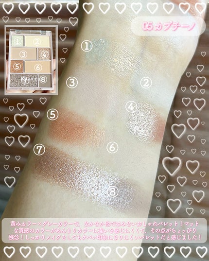 KM チャームアイシャドウパレット/Kyumme/アイシャドウパレットを使ったクチコミ(4枚目)