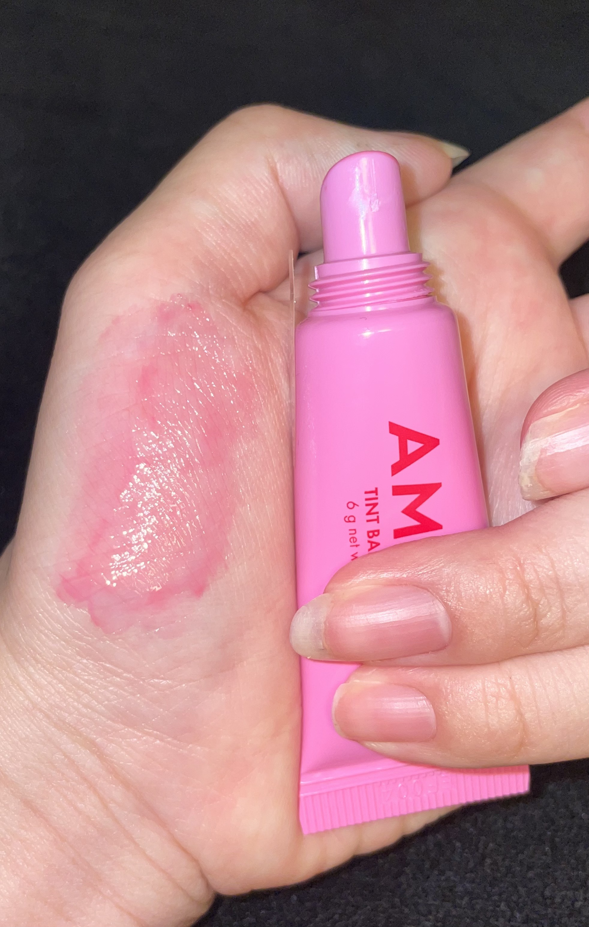 ケア/ティントバームキーリング 02 ハッピーガール/AMUSE/リップグロスを使ったクチコミ（1枚目）