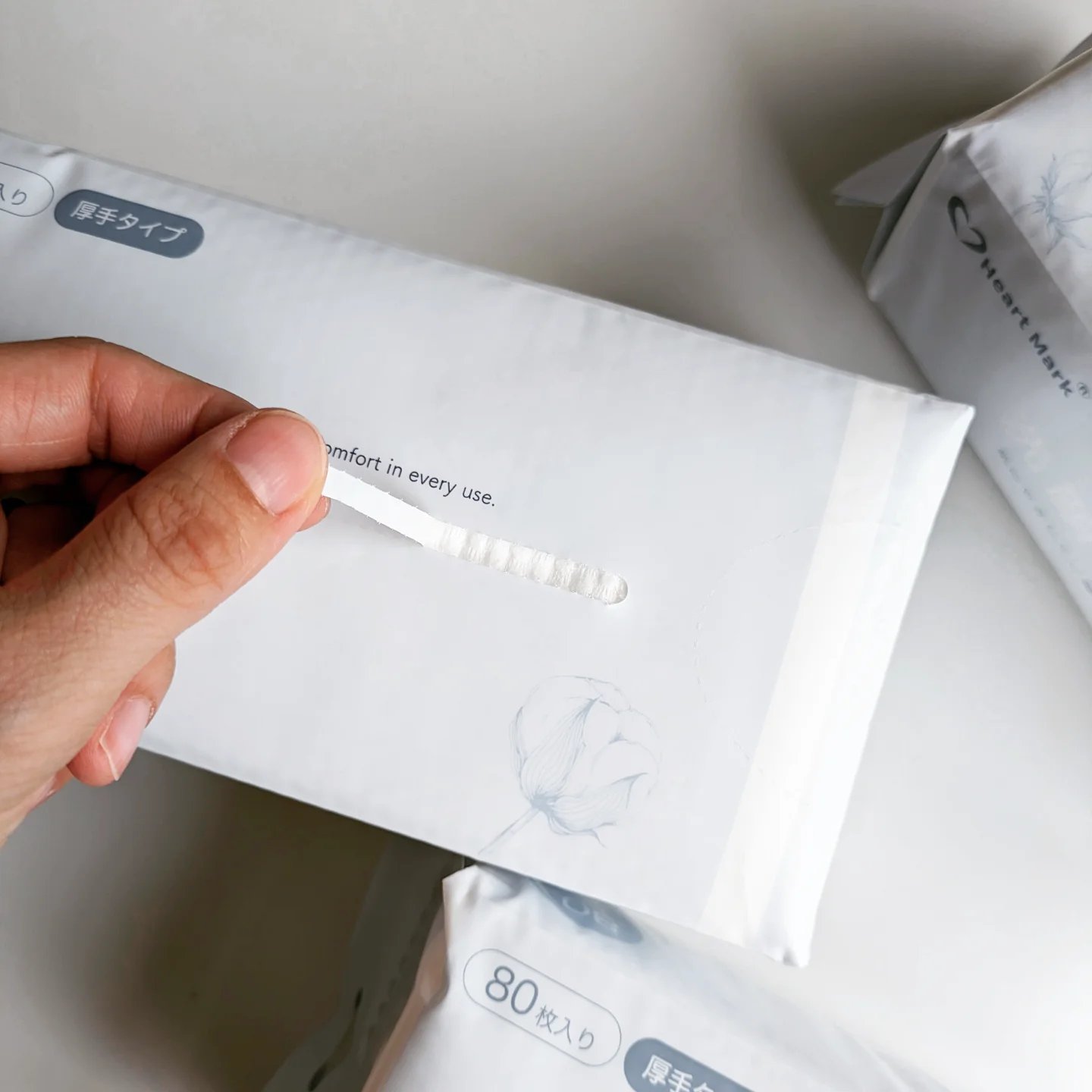 使い捨て洗顔タオル/Heart Mark/クレンジングタオルを使ったクチコミ（2枚目）