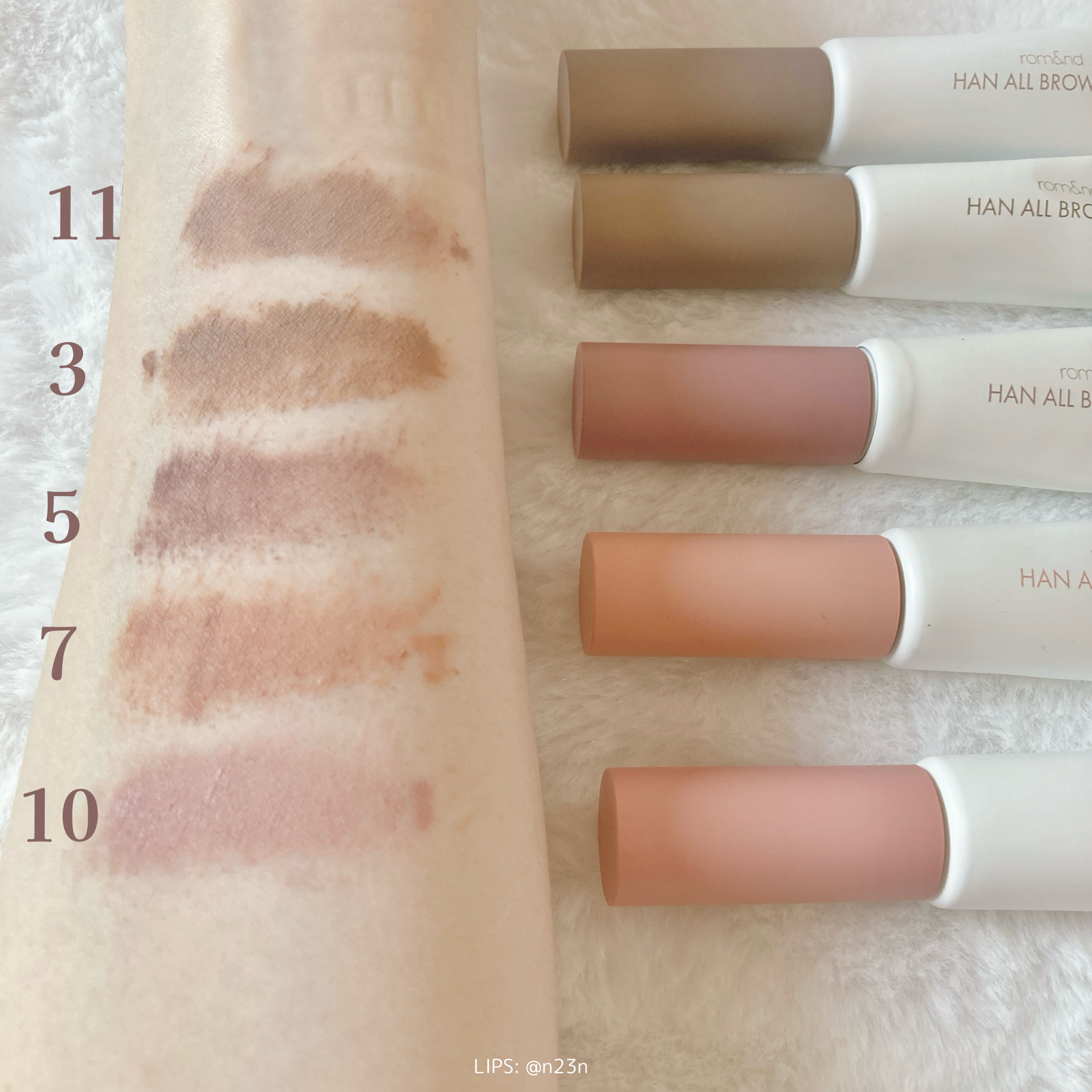 ハンオールブロウカラ/rom&nd/眉マスカラを使ったクチコミ（3枚目）