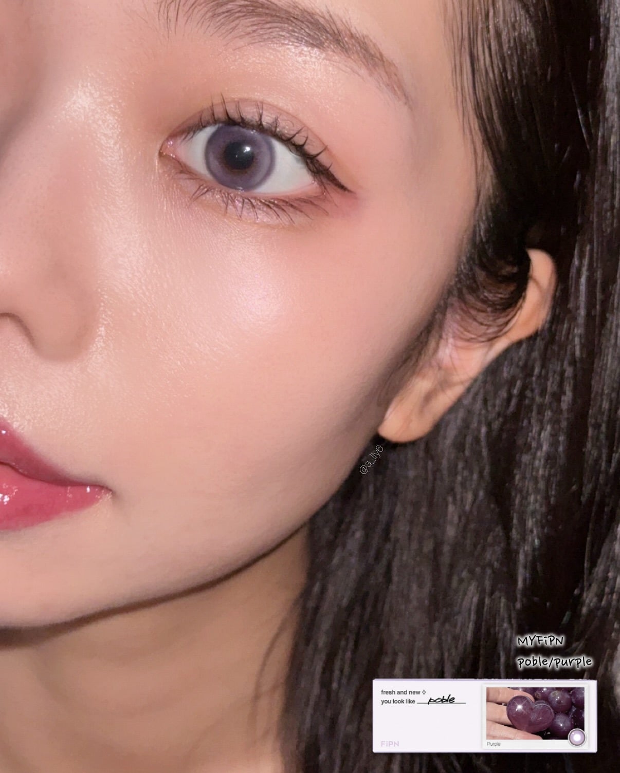 poble purple/myfipn/ワンデー(1DAY)カラコンを使ったクチコミ(4枚目)