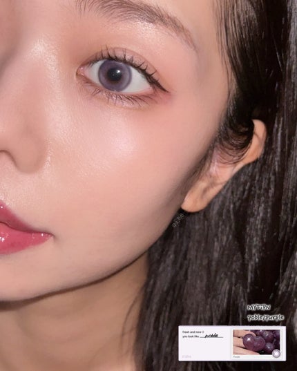 poble purple/myfipn/ワンデー(1DAY)カラコンを使ったクチコミ(4枚目)