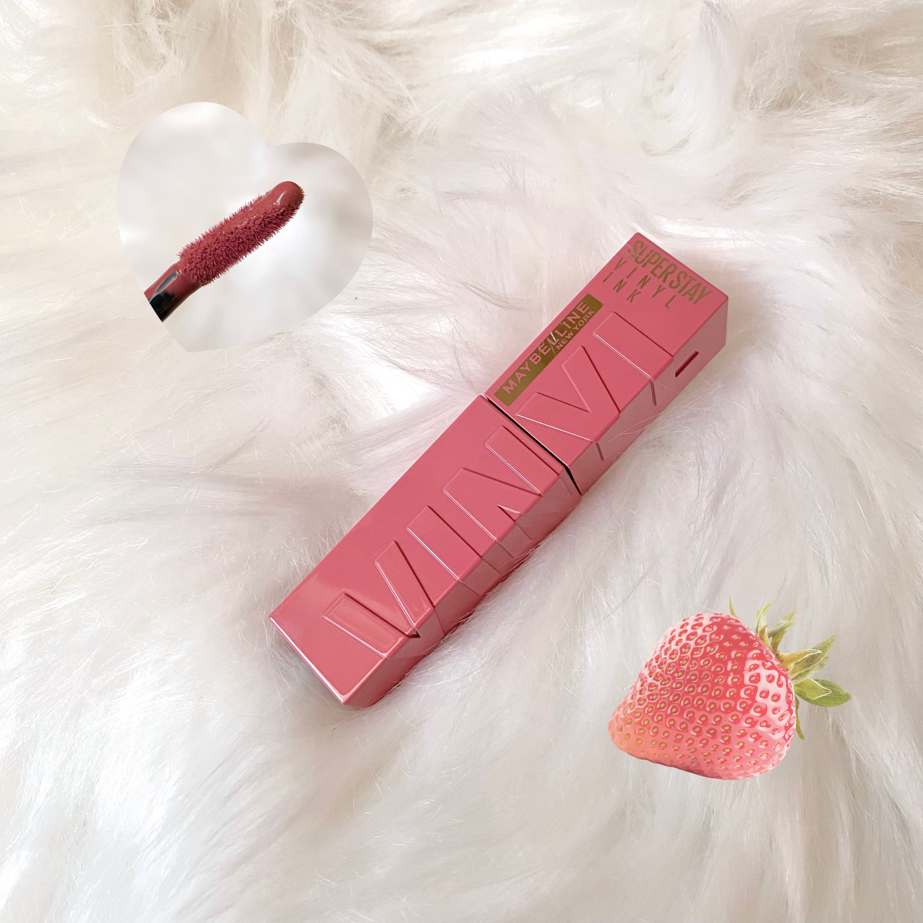 SPステイ ヴィニルインク 260 甘酸っぱいストロベリーミルクティー（限定色）/MAYBELLINE NEW YORK/口紅を使ったクチコミ（2枚目）